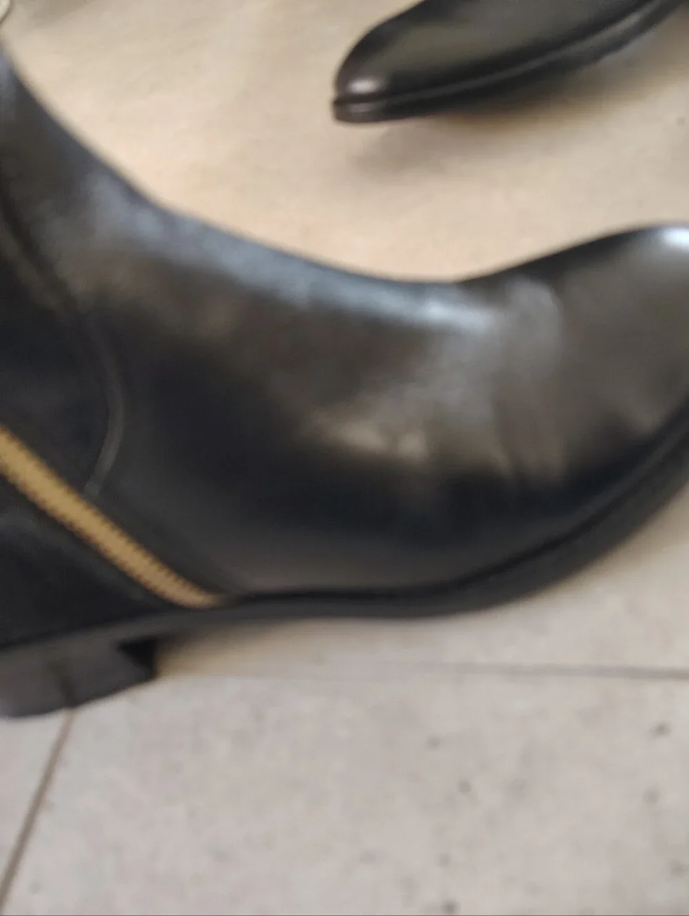 Michael Kors Black Over-the-Knee Boots with Gold Zipper